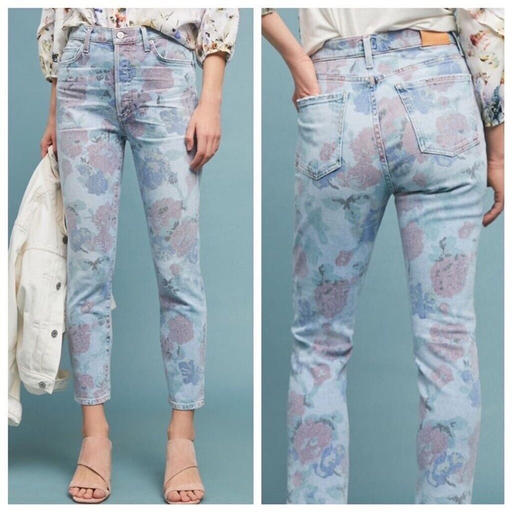 Citizens of Humanity floral jeans 27 crop ankle high waist